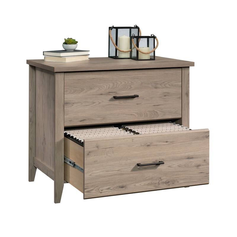 Engineered Wood Transitional Lateral File with 2 Drawers, Brown