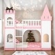 preview thumbnail 2 of 14, Fun Design Twin over Twin Pink Castle Shape Bunk Beds, Kids Bunk Beds