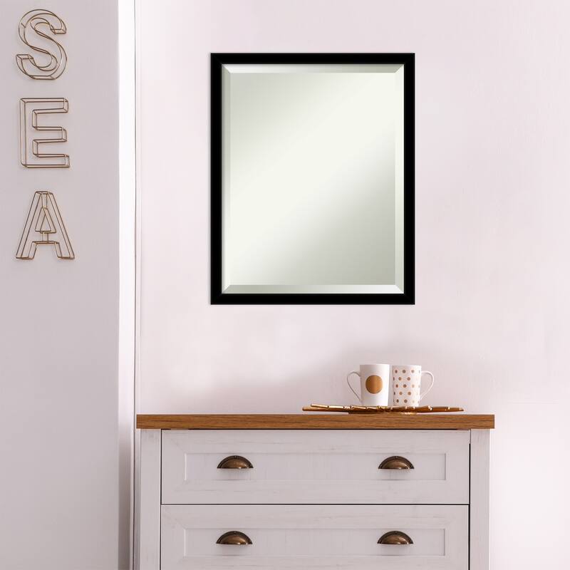 Beveled Wall Mirror - Jet Black Frame