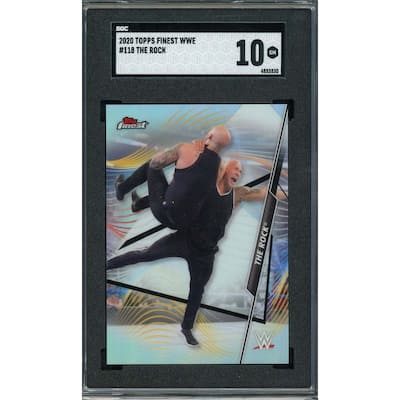 The Rock - Dwayne Johnson 2020 Topps Finest WWE Wrestling Card #118 Graded SGC 10 - 8'6" x 11'6"