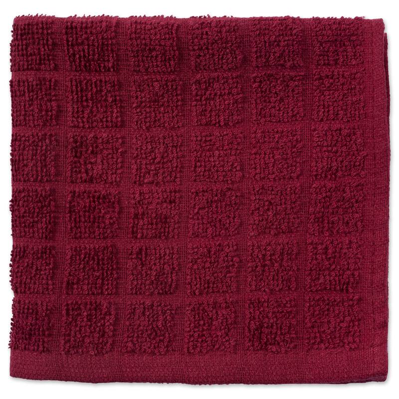 DII Solid Windowpane Terry Dishcloth Set of 6