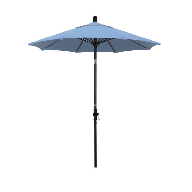 California Umbrella 7.5' Rd. Aluminum/Fiberglass Rib Patio Umb, Deluxe Crank Lift/Collar Tilt, Bronze Finish, Sunbrella Fabric