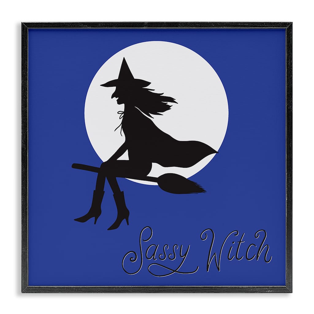 Stupell Sassy Witch & Full Moon Framed Giclee Art Design By Sazerelli Designs