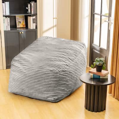 Oversized Bean Bag Chair Soft Upholstered Lounge Seat with High-Density Foam Support