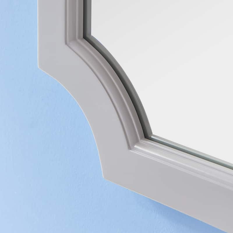 Grossetto 24" Irregular Farmhouse Bathroom/Vanity framed Wall Mounted Mirror in Paris Grey - 24 inches - 24 inches - Grey