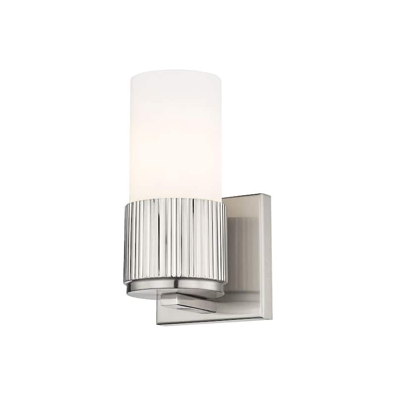 Innovations Lighting 428-1W-7-5 Bolivar Sconce Bolivar 7" Tall Wall - Satin Nickel / Matte White