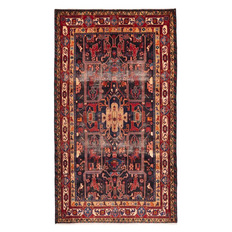 ECARPETGALLERY Hand-knotted Anatolian Vintage Black, Dark Navy Wool Rug - 5'1 x 9'0