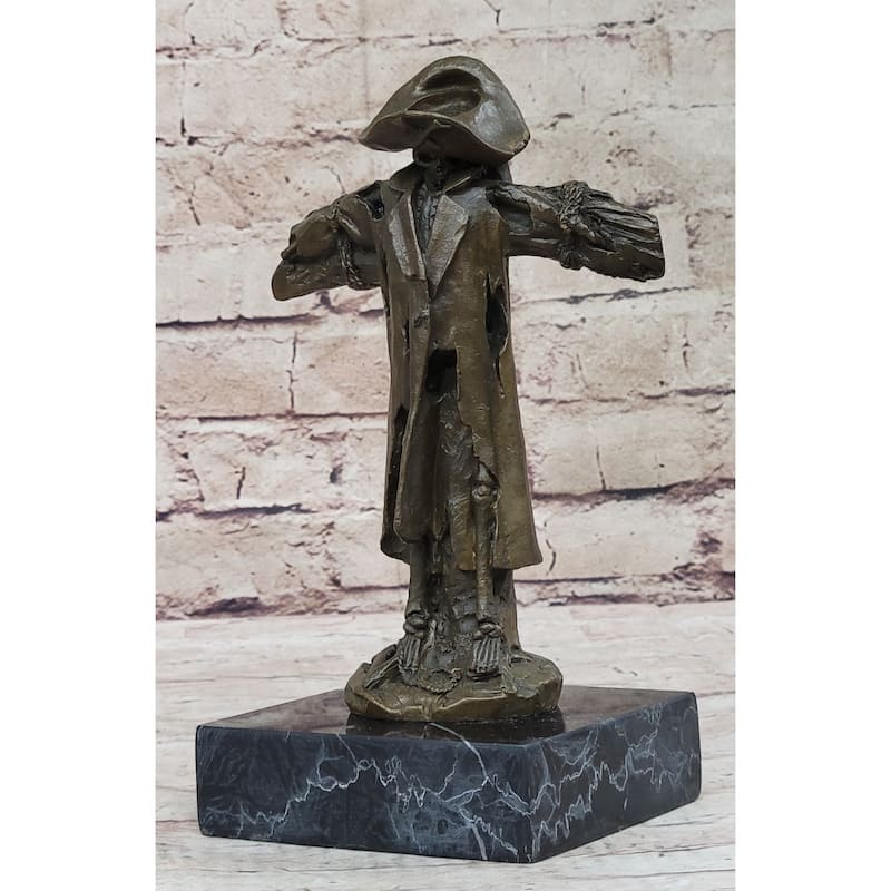 Pirate Skeleton Tied To Post Real Bronze Metal Statue Sculpture On Marble Base