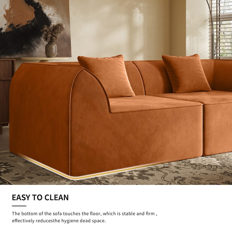 Compressed Memory Foam Sofa with PillowS, 2-Seater Lounger Daybed
