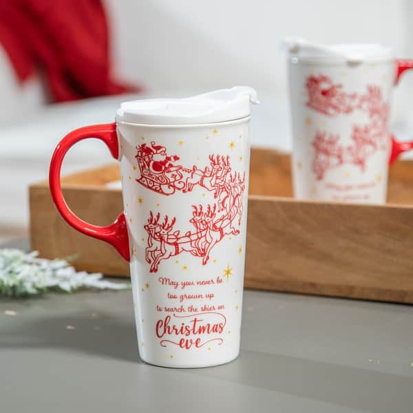 Tasse Céramique Mug Pere Noel Cadeaux Merry Christmas Noel Retro Style