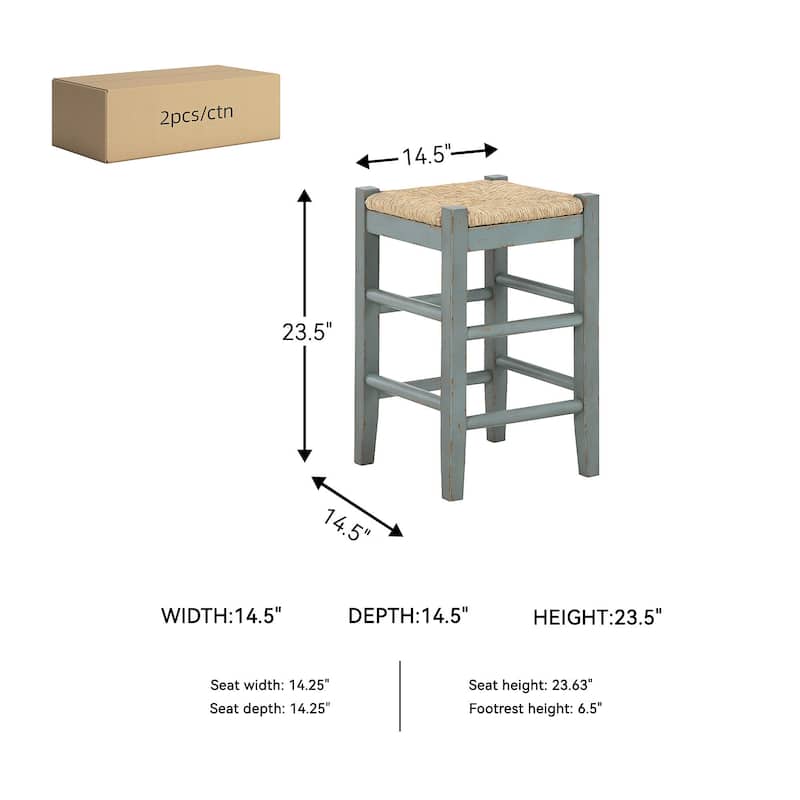 Ashley Furniture Mirimyn Teal Stool (Set of 2) - 15"W x 15"D x 24"H
