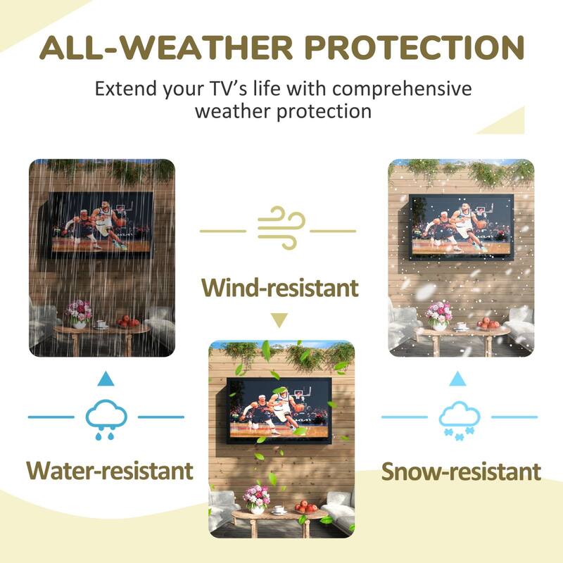 VEIKOUS 43" Outdoor TV Enclosure Weatherproof, Full Motion TV Bracket, All-Weather Protection