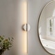 preview thumbnail 54 of 119, 1-Light Black/ Gold/ Nickel Modern Long Linear Strip Wall Sconce Dimmable LED Bathroom Vanity Light