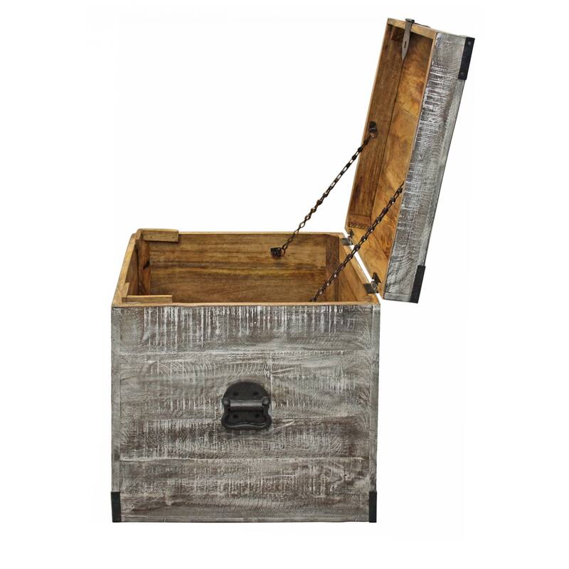 HomeRoots 20" Gray Solid Wood Square End Table - 18.00 in. x 20.00 in. x 18.00 in.