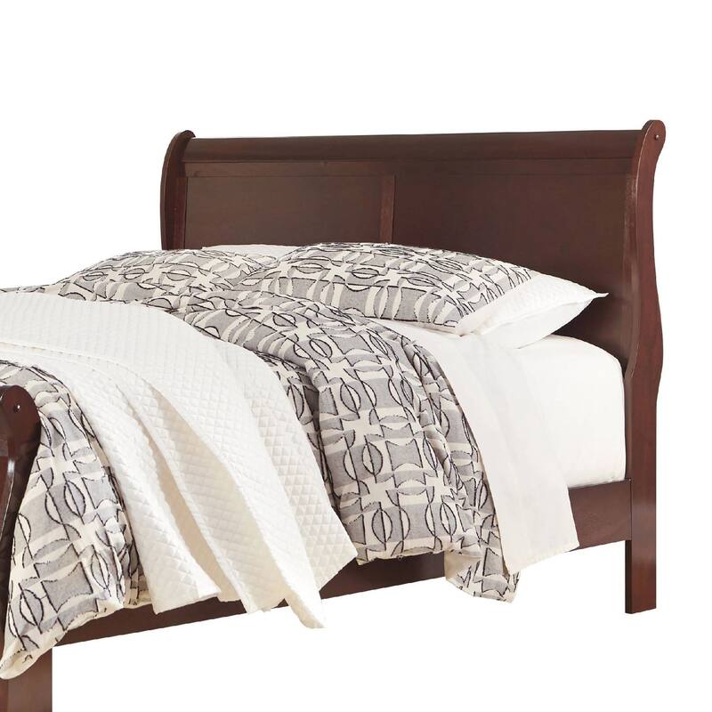 Deyr Queen Size Sleigh Bed, Louis Philippe Moulding, Warm Brown