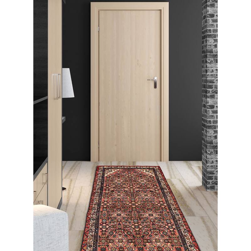 ECARPETGALLERY Hand-knotted Antalya Vintage Light Red Wool Rug - 3'5 x 9'1