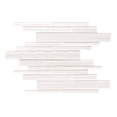 The Tile Life Karma Random Sized Brick Cream 12x12 Textured Glass Mosaic Backsplash & Wall Tile