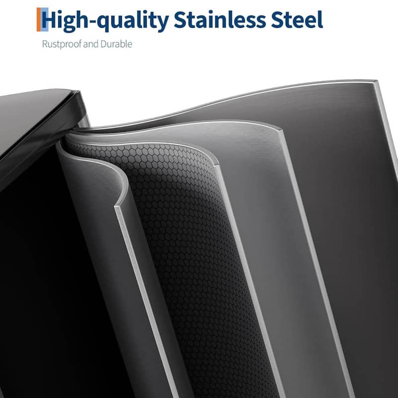 2 x 10.6 Gal Double Trash Can, Stainless Steel Dual Compartment Step-On Trash Can for Kitchen