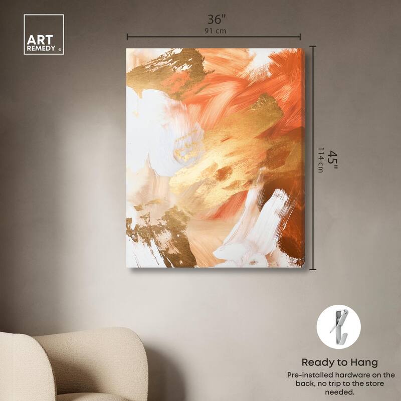 Golden Yellow Citrus Burst II Canvas by Art Remedy, Gallery Wrapped