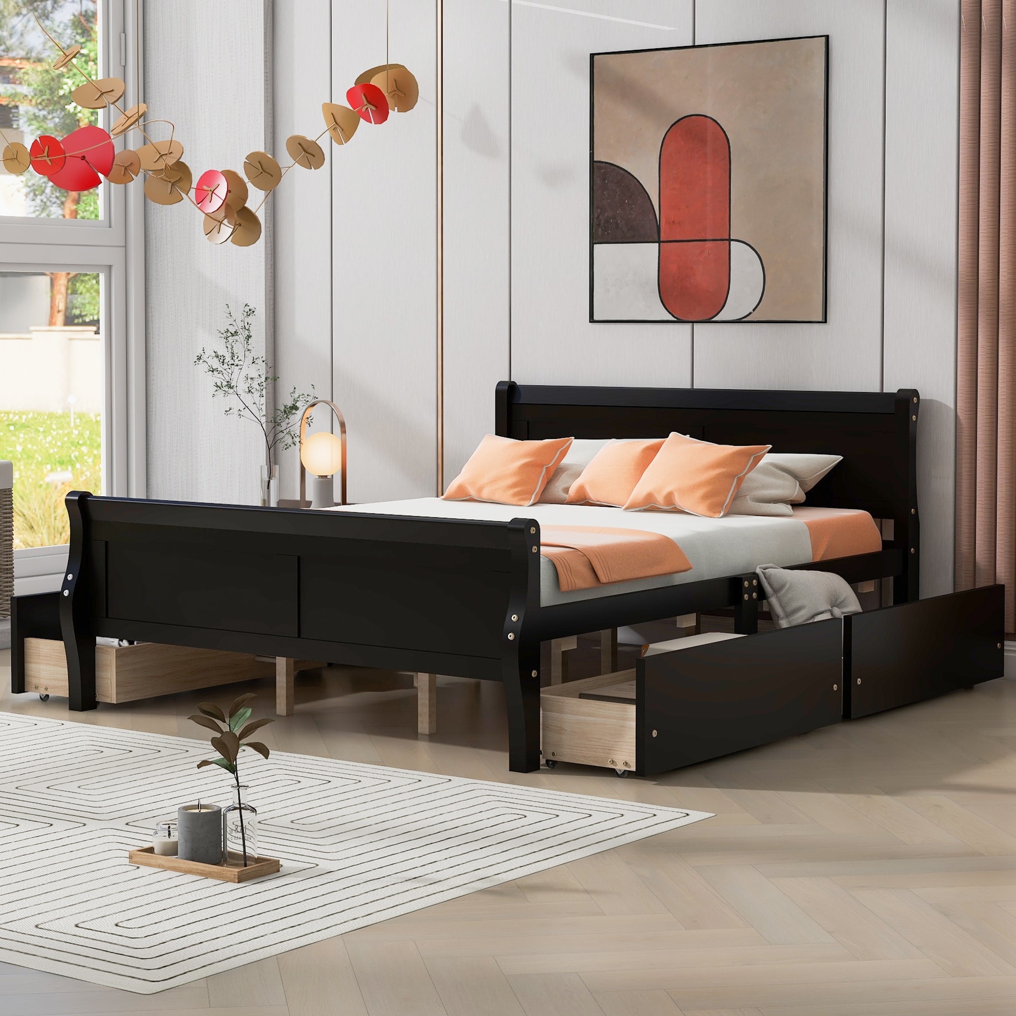 Arched leg sales platform bed