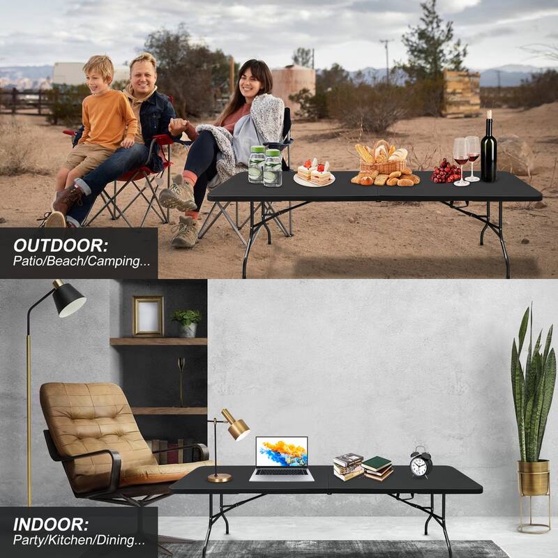 8ft Portable Plastic Table for Camping