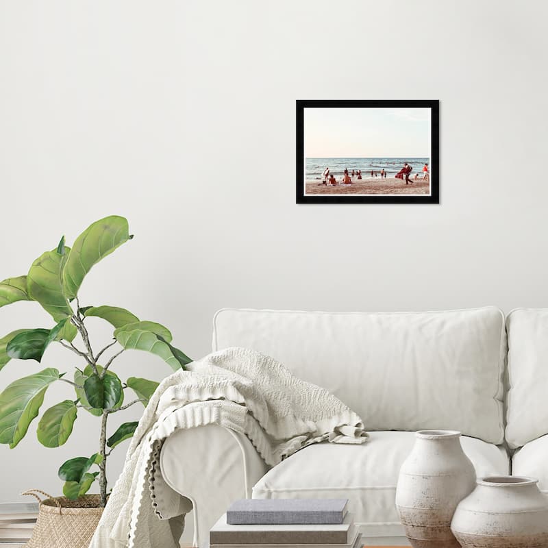 Wynwood Studio Prints Nautical and Coastal Beach Daytime Blue and Nautical & Coastal Wall Art Canvas Print - Black
