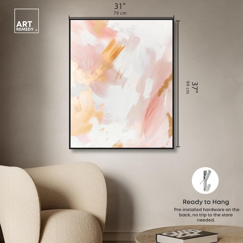 Rose Gold Veil III Canvas by Art Remedy