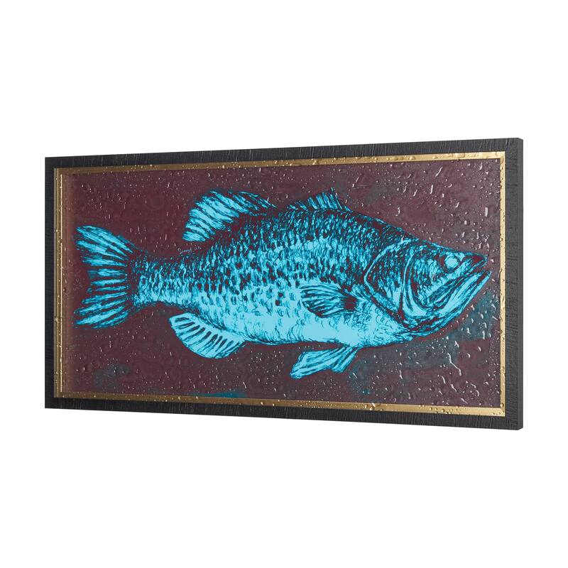 Largemouth Bass Turquoise Framed Art Print