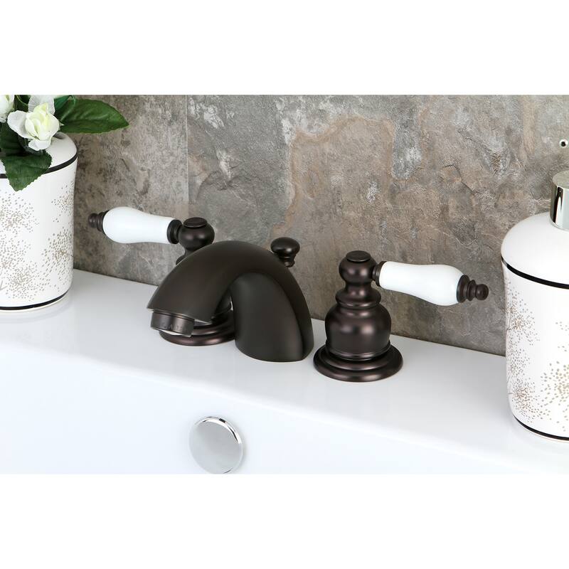 Victorian Mini-Widespread Bathroom Faucet with Retail Pop-Up in Brushed Nickel