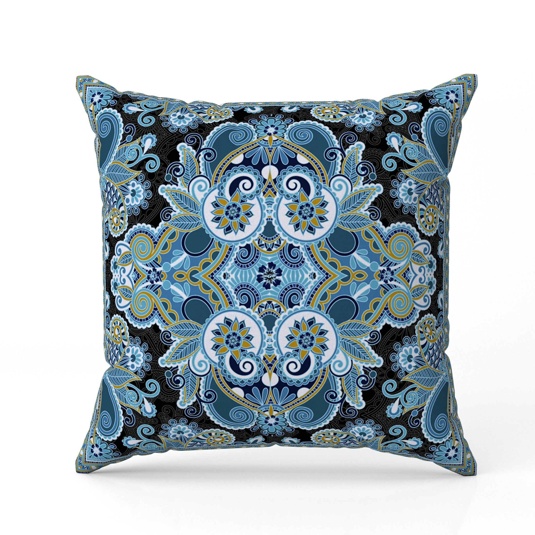 Floral Paisley Throw Pillow26x26 Faux Suede