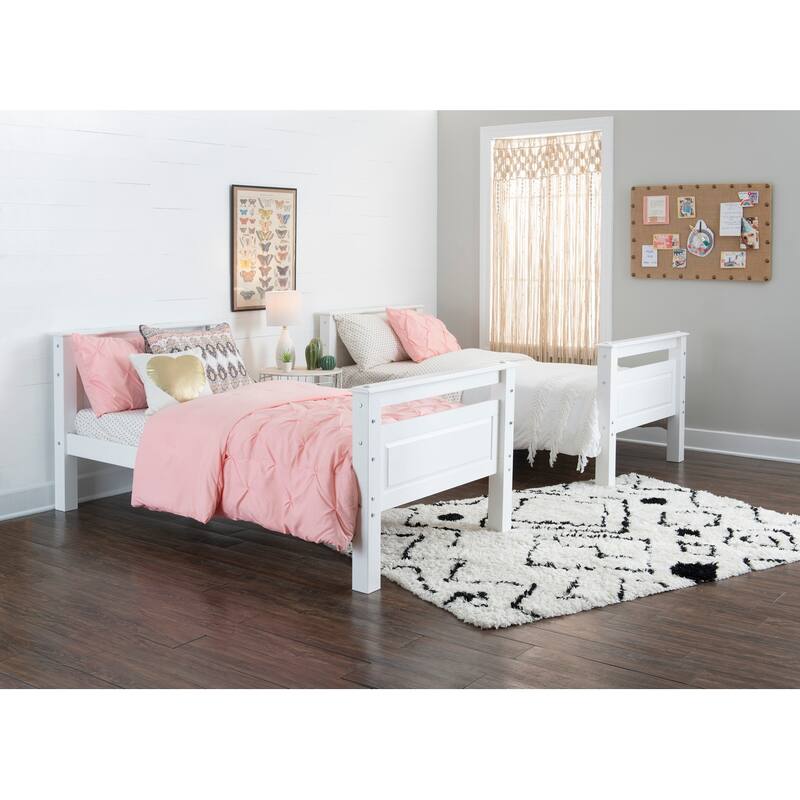 Linon Beckett Wood Twin Over Twin Bunk Bed