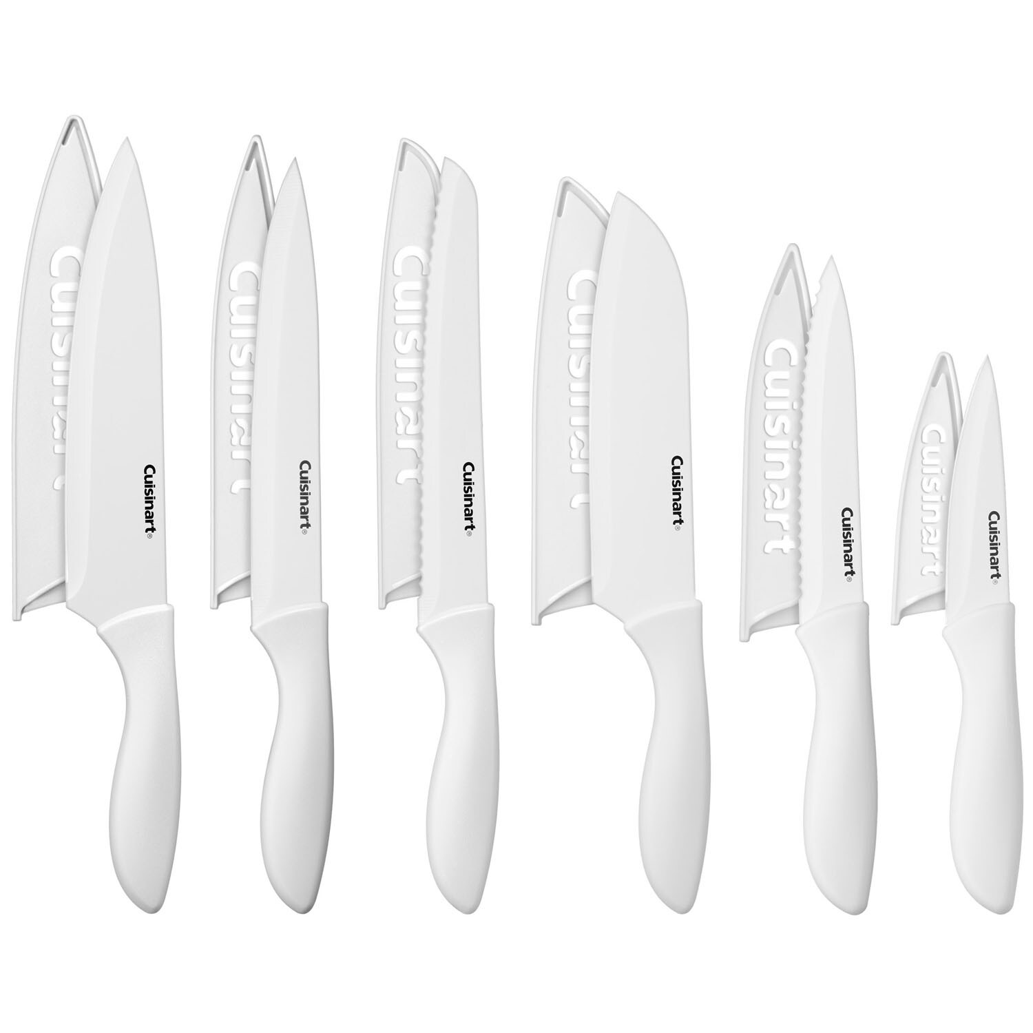 Cuisinart Advantage Coated Knife Bundles Of 7 Piece Ceramic With Blade  Guards