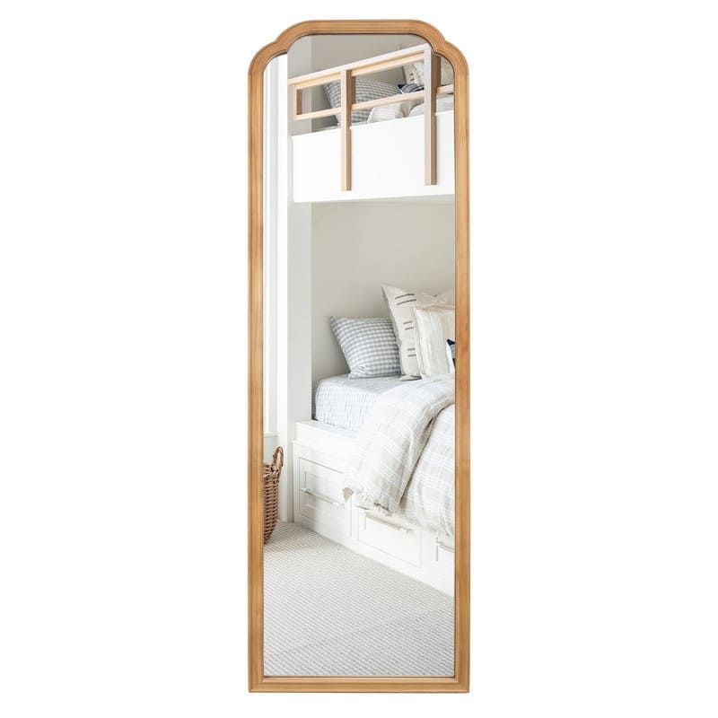 Arc Corner Square Floor Mirror - Natural Wood - 20"x65"