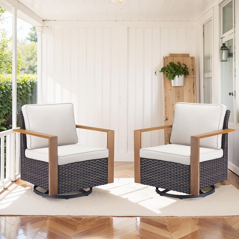 Gymojoy Outdoor Swivel Gliders Rocker Chairs 2 Pieces