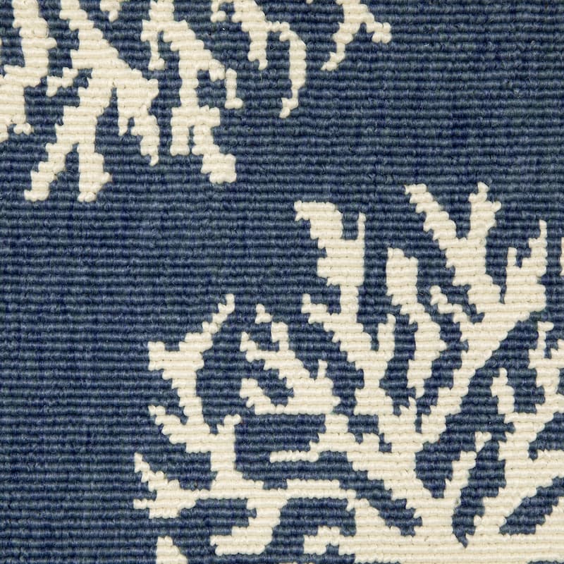 Miramar Coastal Coral Navy/ Ivory Indoor/Outdoor Area Rug