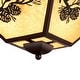 preview thumbnail 12 of 11, Douglas Warm Bronze Rustic Outdoor Flush Mount Ceiling Light Pine Cone Motif Amber Glass - 14-in W x 7-in H x 14-in D