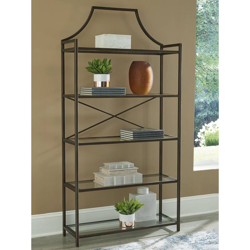 Signature Design by Ashley Bernonly Brown 72" Bookcase - 36" W x 12" D x 71.88" H