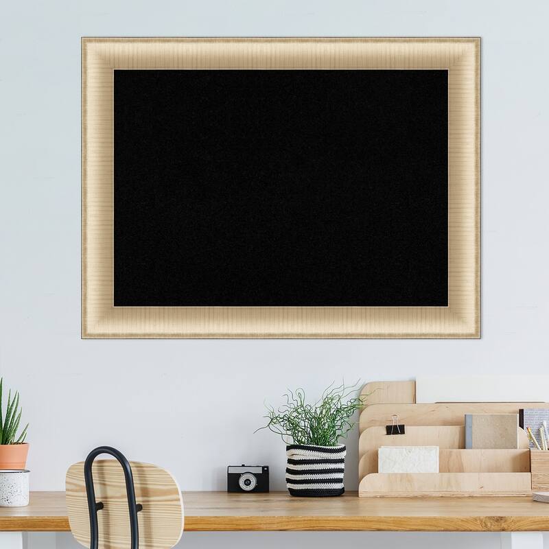 Elegant Brushed Framed Black Corkboard Bulletin Board