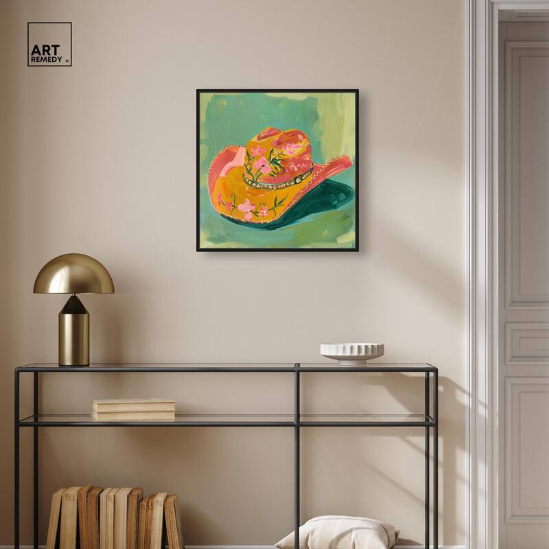 Wildflower Cowboy Hat Canvas by Art Remedy