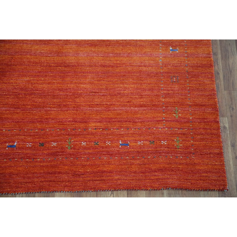 Gabbeh Indian Area Rug Hand-Knotted Tribal Oriental Wool Carpet - 4'10" x 7'7"