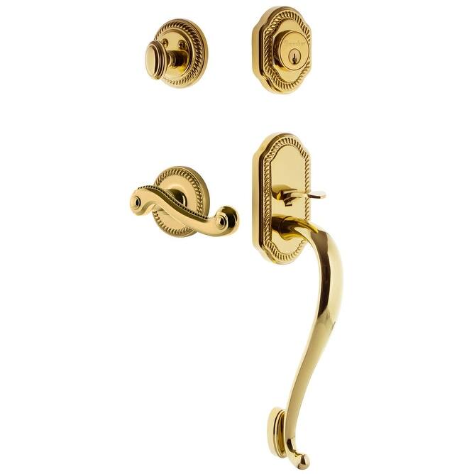 Grandeur Newport Solid Brass Rose Right Handed Keyed Entry Single
