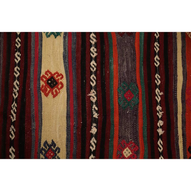 Hand Woven Oriental 100% Wool Carpet Southwestern Tribal Multi-Colored Kilim Area Rug - 7' 5'' X 5' 7''