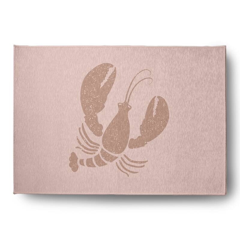 Lobster Nautical Chenille Rug - Mauve - 5' x 7'