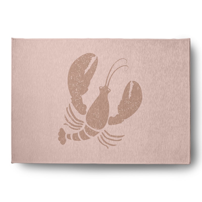 Lobster Nautical Indoor/Outdoor Rug - Mauve - 5' x 7'