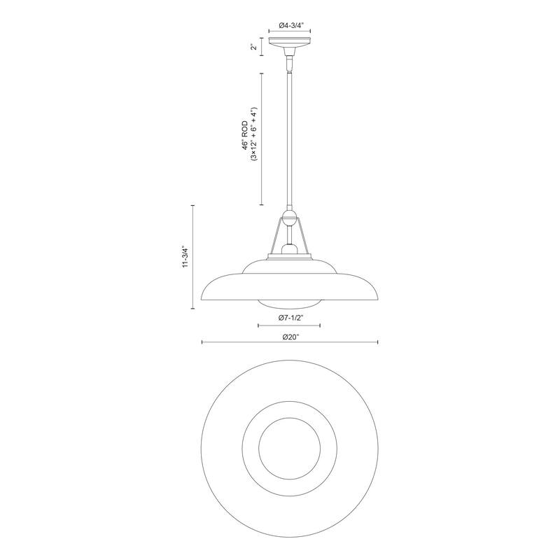 Alora Lighting PD344020 Palmetto 20" Wide Pendant