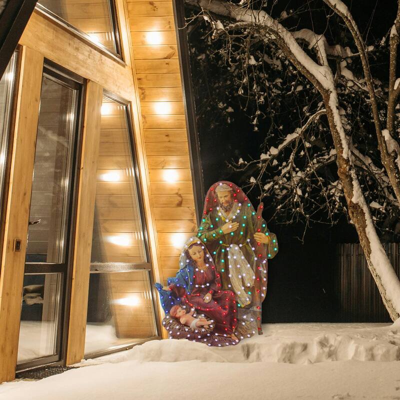 48" LED Holy Family Christmas Nativity Scene Outdoor Decoration - Multi