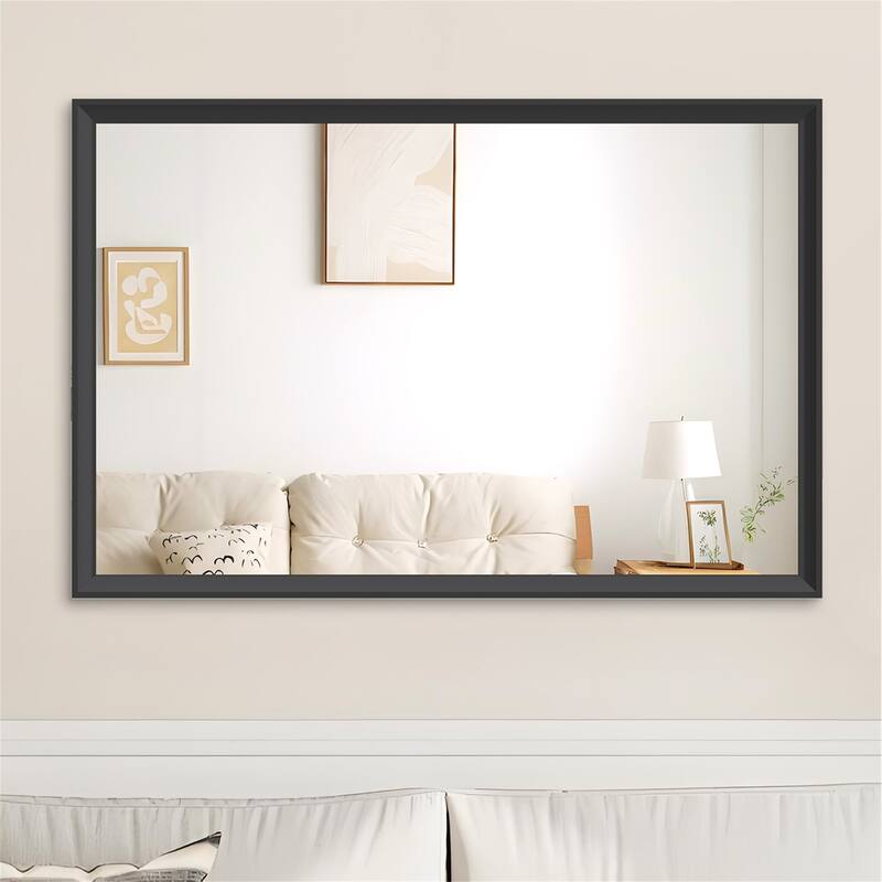 48" x 32" Oversized Rectangle Bathroom Wall Mirror with Aluminum Frame