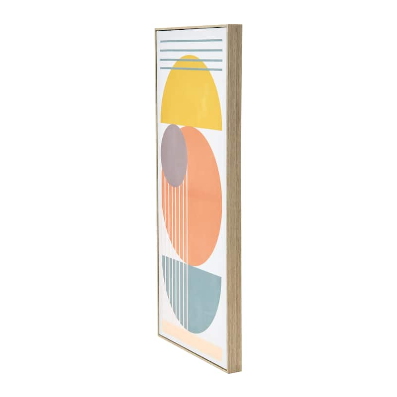Modern Abstract Canvas in Blonde Finish Frame
