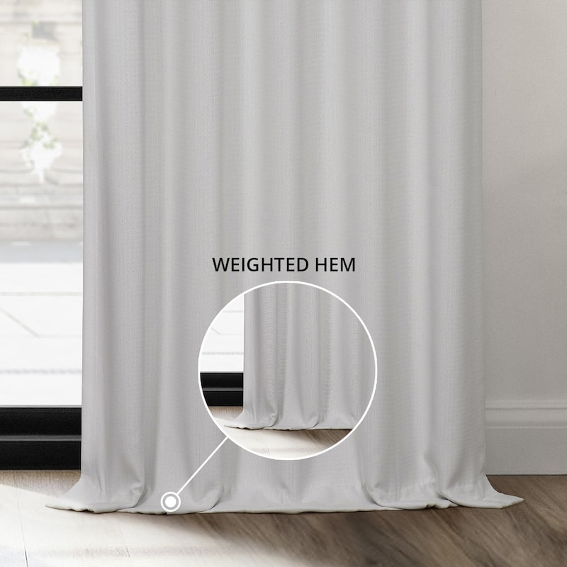 Exclusive Fabrics Textured Faux Linen Extra Wide Room Darkening Curtains for Bedroom & Living Room Curtains (1 Panel)