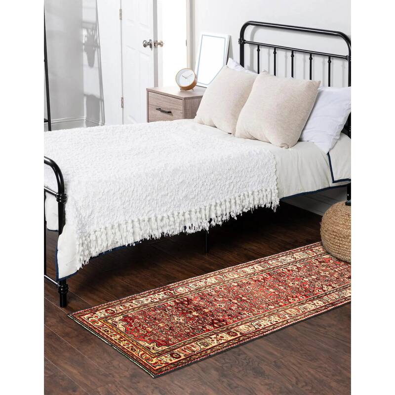 ECARPETGALLERY Hand-knotted Andelz Red Wool Rug - 3'6 x 9'6